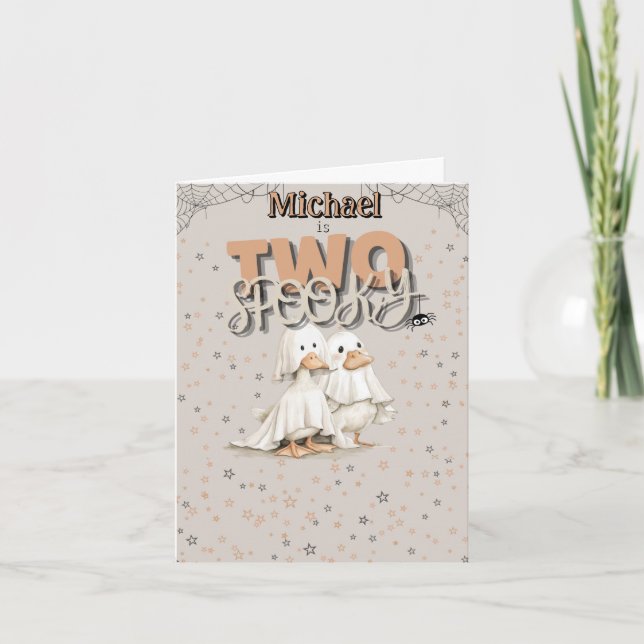 Two Spooky Cute Halloween Ghost 2nd Birthday Invitation (Front)