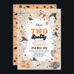Two Spooky | Cute Halloween Ghost 2nd Birthday Invitation<br><div class="desc">Two Spooky! Cute ghost theme Halloween 2nd birthday invitation. Personalise this spooktacular invite with your details and if you want to further re-arrange the style and placement of the text,  please press the "Click to customise further" button.</div>