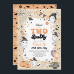 Two Spooky | Cute Halloween Ghost 2nd Birthday Invitation<br><div class="desc">Two Spooky! Cute ghost theme Halloween 2nd birthday invitation. Personalise this spooktacular invite with your details and if you want to further re-arrange the style and placement of the text,  please press the "Click to customise further" button.</div>