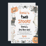 Two Spooky Cute Halloween Ghost 2nd Birthday Party Invitation<br><div class="desc">Two Spooky Cute Halloween Ghost 2nd Birthday Party Invitation</div>