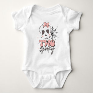 Two Spooky Cute Pink Halloween Name Birthday Baby Bodysuit