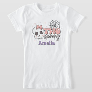 Two Spooky Cute Pink Halloween Name Birthday T-Shirt