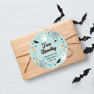 Two Spooky Gender Neutral Halloween Birthday Classic Round Sticker