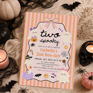Two Spooky Ghost Halloween Birthday Invitation
