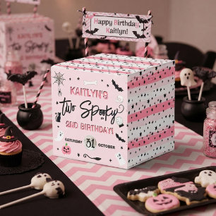Two Spooky! Girls Halloween 2nd Birthday Party Favour Box