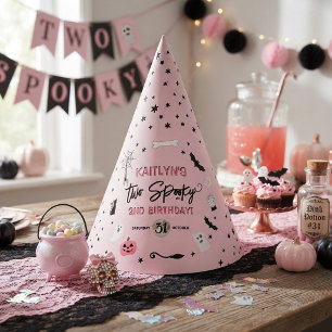 Two Spooky! Girls Halloween 2nd Birthday Party Hat