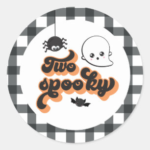 Two Spooky Halloween 2nd Birthday Classic Round Sticker