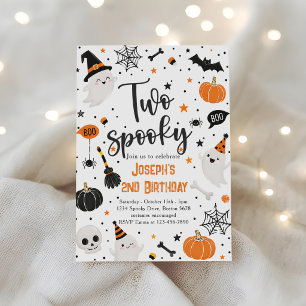 Two Spooky Halloween 2nd Birthday Invitation