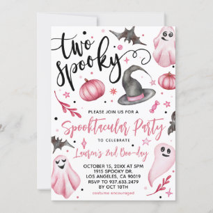 Two Spooky Halloween 2nd Birthday Invitation