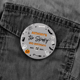 Two Spooky! Halloween 2nd Birthday Party Favour 3 Cm Round Badge