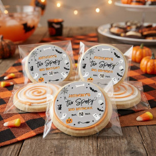 Two Spooky! Halloween 2nd Birthday Party Favour Classic Round Sticker