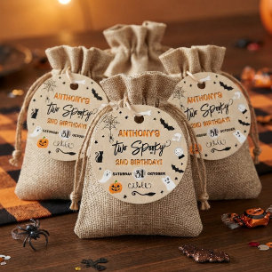 Two Spooky! Halloween 2nd Birthday Party Favour Tags