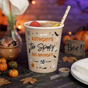 Two Spooky! Halloween 2nd Birthday Party Paper Cups