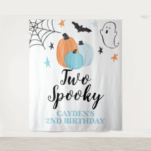 Two Spooky Halloween 2nd Birthday Pumpkins Tapestry
