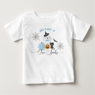 Two spooky Halloween Birthday blue Boo Baby T-Shirt