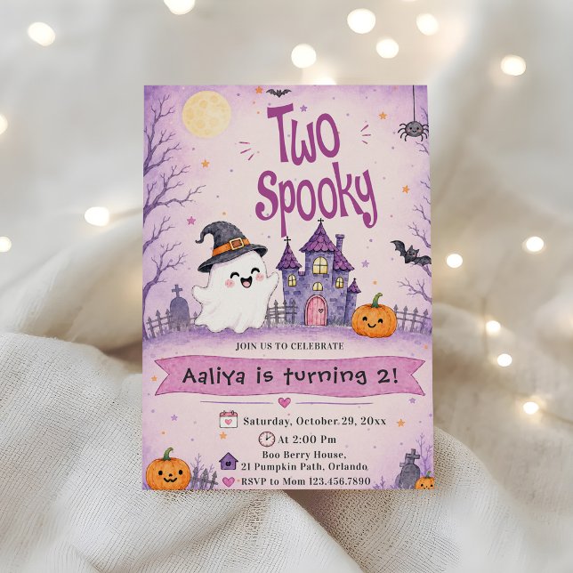 Two Spooky Halloween Birthday Invitation (Creator Uploaded)