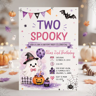 Two Spooky Halloween Birthday Party Invitation