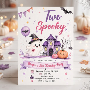 Two Spooky Halloween Birthday Party Invitation