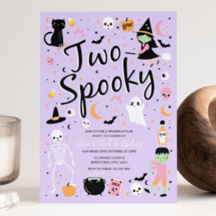 Two Spooky Halloween Birthday Party Invitation