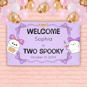 Two Spooky Halloween Birthday Welcome Banner