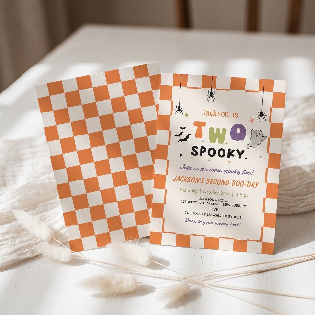 Two Spooky Halloween Colourful Birthday Invitation (Creator Uploaded)