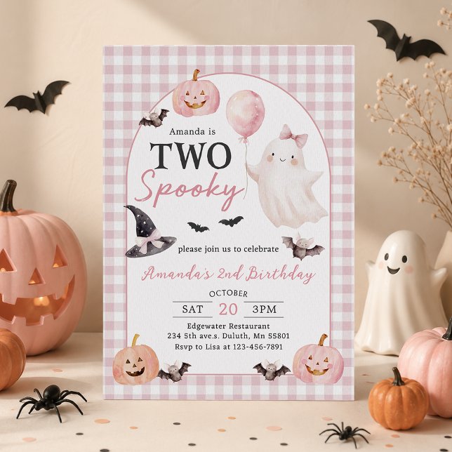 Two Spooky Halloween Ghost 2nd Birthday Invitation (Creator Uploaded)