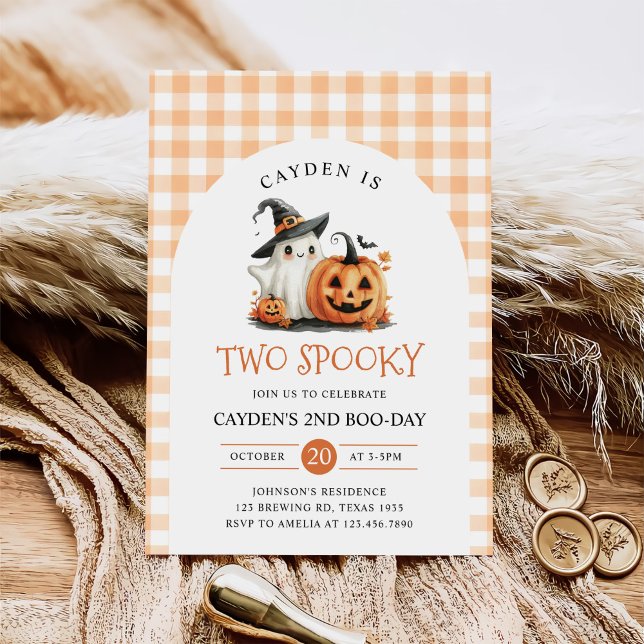 Two Spooky Halloween Ghost 2nd Birthday Invitation (Creator Uploaded)