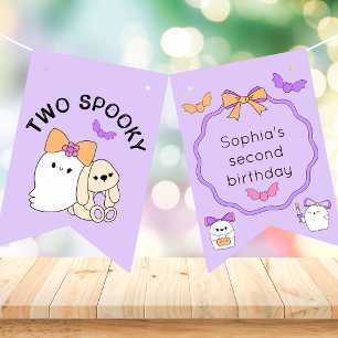 Two Spooky Halloween Ghost Birthday Bunting