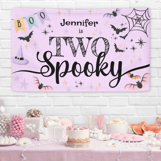 TWO Spooky Purple Ghost Halloween 2nd Birthday Banner (Creator Uploaded)