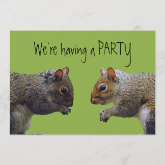 Two Squirrels Party Invitation