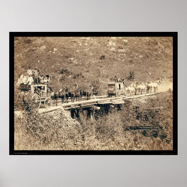 Two Stagecoaches Passing Black Hills WY 1889 Poster (Front)