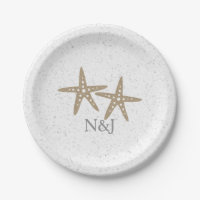 Two Starfish Beach Wedding Bridal Shower Plates