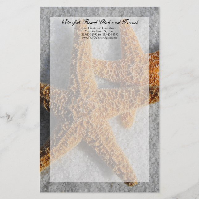 Two Starfish in the Sand, Beach Wedding Stationery (Front)