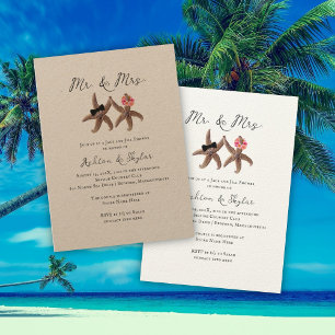 Two Starfish Mr. and Mrs. Couples Shower Invitatio Invitation