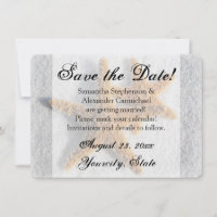 Two Starfish Sand, Beach Save the Date