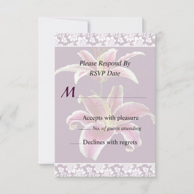 Two Stargazer Lilies Wedding Invitation (Front)