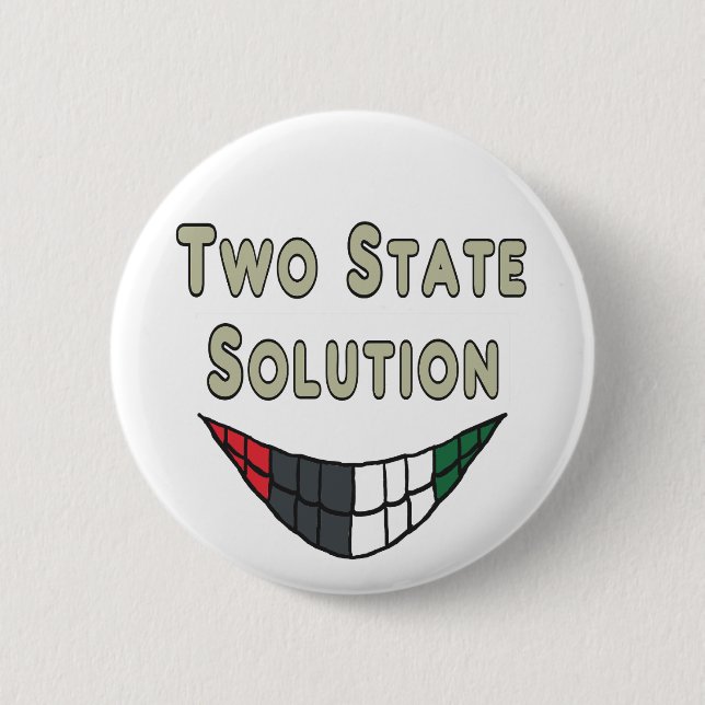 Two State Solution 6 Cm Round Badge (Front)