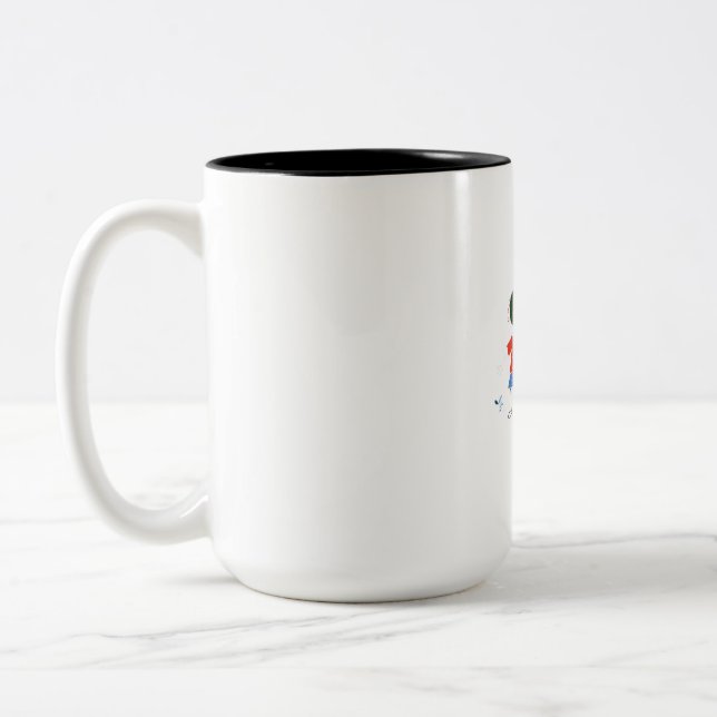 TWO STICK FIGURES. Two-Tone COFFEE MUG (Left)