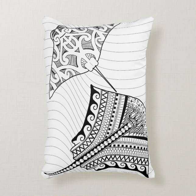 Two Stingrays Adult Colouring Pillow (Front(Vertical))