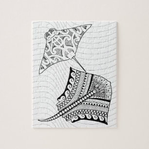Two Stingrays Adult Colouring Puzzle