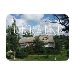 Two storey brick house in provincial village pos magnet
