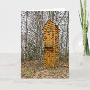 Two-story Outhouse for Voters and Politicians Card