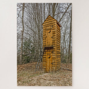 Two-story Outhouse for Voters and Politicians Jigsaw Puzzle