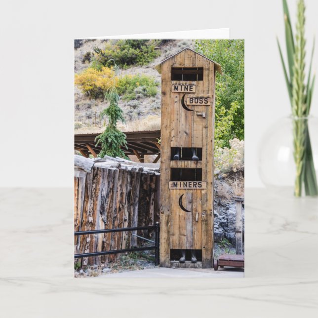 Two-Story Outhouse - Privy - Bathroom - Humour Card (Front)