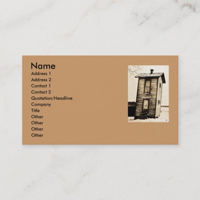 Two Story Outhouse - Vintage Business Card (Front)