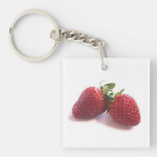 Two Strawberriee Key Ring
