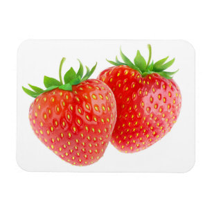 Two strawberries magnet