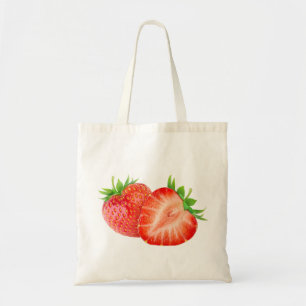 Two strawberries tote bag