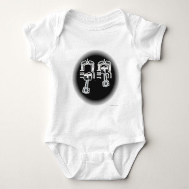 Two Stroke Engine Baby Bodysuit (Front)