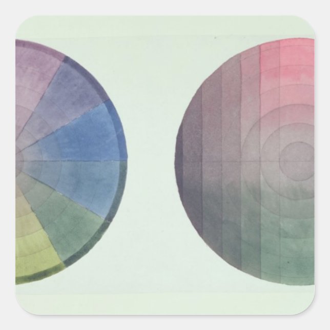 Two studies of cross and longitudinal section square sticker (Front)